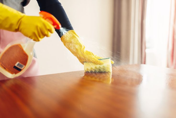 Close-up of detailed surface cleaning with professional tools